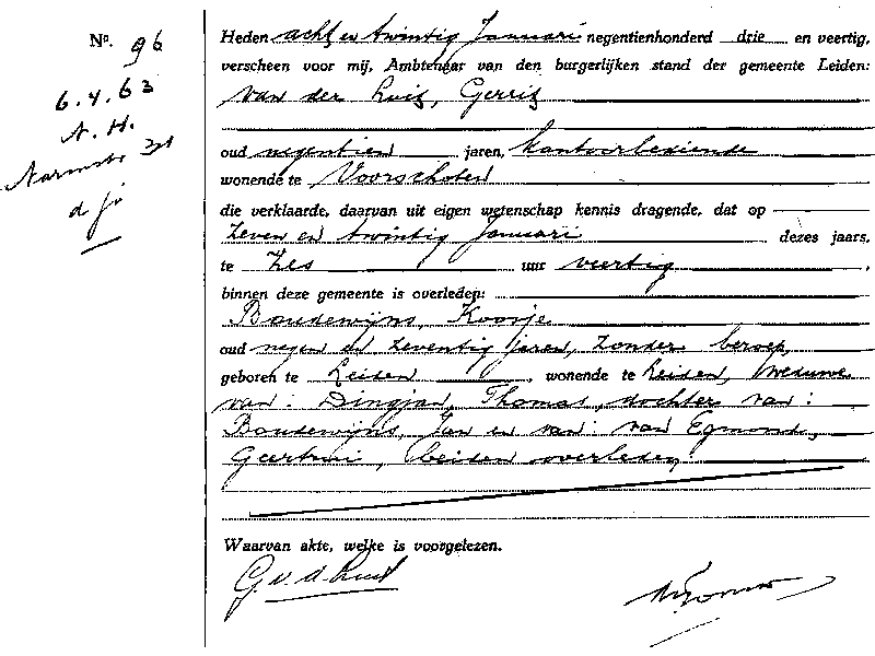 19430128 ovl akte 96 Koosje Boudewijns wd T Dingjan